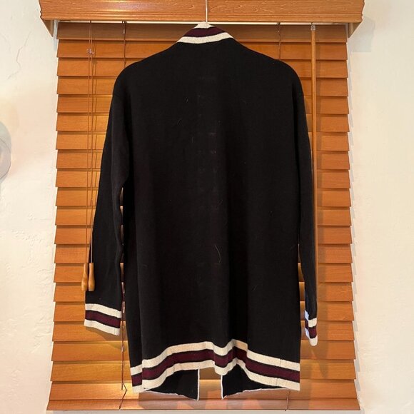 NWT C by Bloomingdale's Cashmere Multi Stripe Cardigan with Pockets - Picture 3 of 5